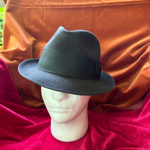 VINTAGE AUTHENTIC ROYAL STETSON BLACK FEDORA - Picture 7 of 7